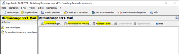 Serien Email: Anhang an Email anfügen